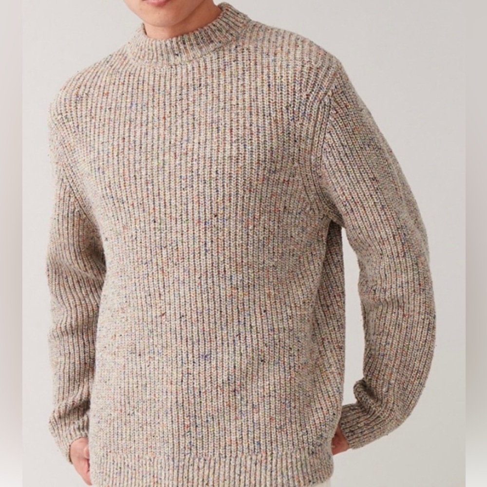 COS Speckled Chunky Knit Wool Sweater Multicolor Size Medium